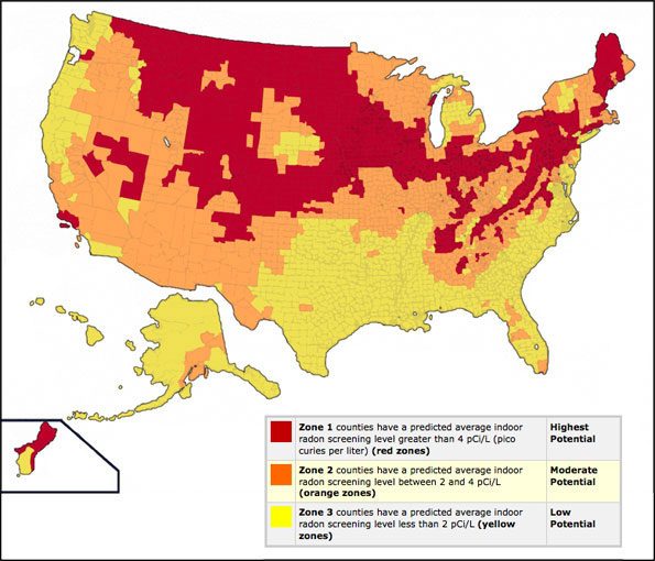 Radon Testing Zones